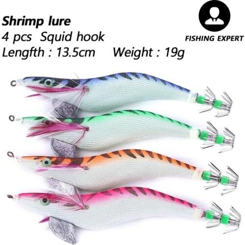 Latest Hottest Selling In 2021 Fishing Lures Cheap Plastic Wood Shrimp Carp Luminous Squid Hook Octopus Bait Baitcasting Tackle