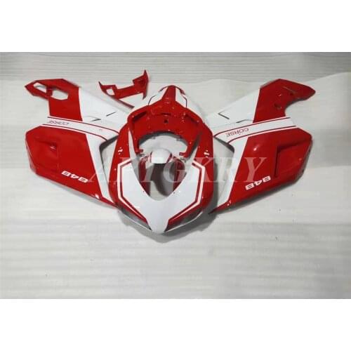 New ABS Motorcycle Fairing kit Fit For Ducati 848 evo 1098 1198 2007 2008 2009 2010 2011 2012 Bodywork Set Custom Red White