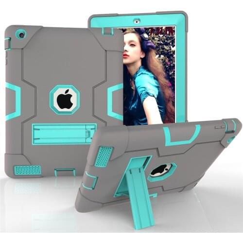 Original Shockproof Case for Ipad 2 3 4 Kickstand Kids Armor Heavy Duty Silicon Hard Protective Cover for iPad 2 A1395 A1396