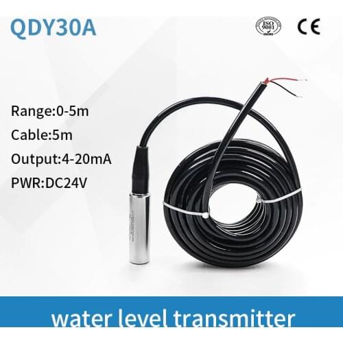 QDY30A Water Level Sensor 1m 2m 3m 4m 5m 4-20mA Output Liquid Level Transducer Transmitter Water Tank Level Sensor