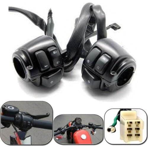 Motorcycle Motorbike 1" 25mm Diamater Handlebar Control Switch With Wiring Harness For 1996-2012 Harley Dyna Sportster V-ROD