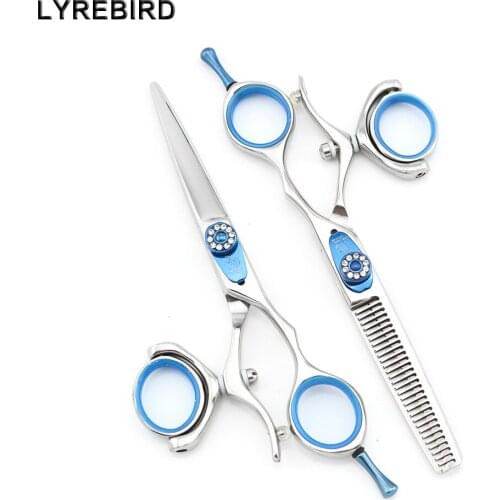 Professional hair scissors 5.5 INCH or 6 INCH Barber scissors 360 Thumb Swivel handle Lyrebird HIGH CLASS 5SETS/LOT NEW
