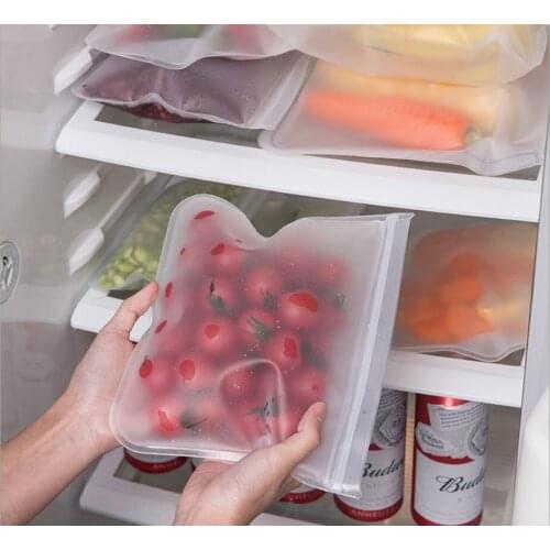 Silicone Food Storage Containers Leakproof Containers Reusable Stand Up Zip Shut Bag Cup Fresh Bag Food Storage Bag Fresh Wrap