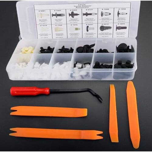 146Pcs Universal Boxed Hybrid Car Fastener With Clips & Fastener Remover Car Bumper Rivet Fixer Hood Fender Fixing Clip