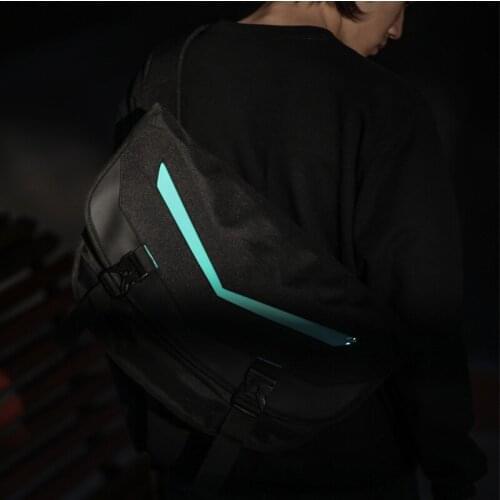 V Shining Light Men Bicycle Messenger for Night Riding Student Sports Messenger Bags Boys Laptop Bike Sport Bag Waterproof
