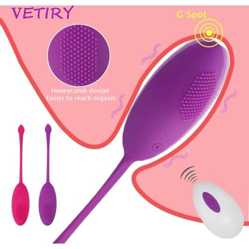 VETIRY Silicone Vibrator Kegel Ball Smart Ball Sex Toy for Women Vagina Tighten Exercise Vaginal Geisha Ball Remote Control