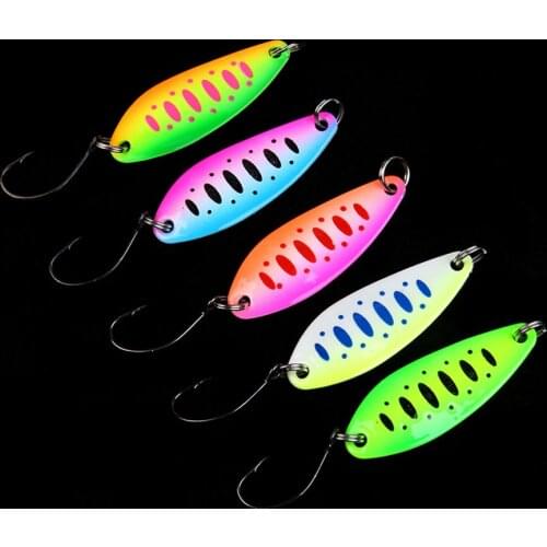 WALK FISH 5Pcs/lot Fishing Spoons Trout Lures 5.3g 4cm Metal Casting Jig Lures with Single Hook Fishing Lures Pesca