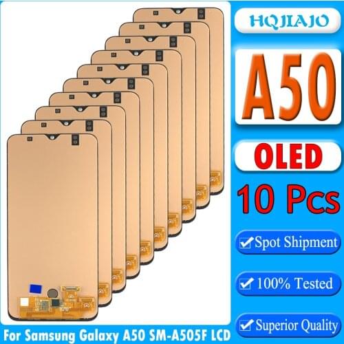 10pcs OLED For Samsung Galaxy A50 A505F/DS A505F A505FD A505A Display Touch Screen Digitizer Assembly For A50 A505 LCD