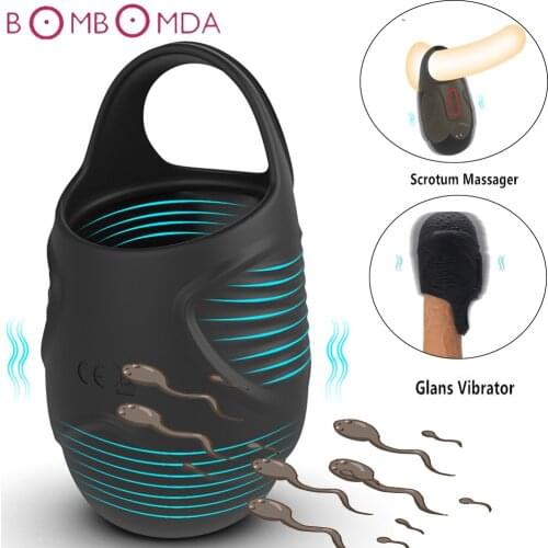 10 Modes Vibrating Penis Massager Ring Dildo Sex Toys for Men Scrotum Massager Male Chastity Cage Testicle Bondage Vibrators