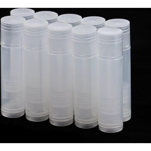 10Pcs Empty Plastic Lip Balm Stick Tubes Cosmetics Containers