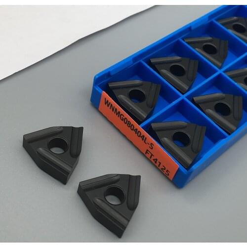 10PCS WNMG080404 L S FT4125 Turning Tool For Steel parts Carbide Inserts External Turning Tool Carbide Insert Lathe Cutter