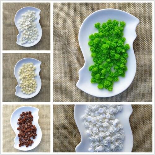 20 Pcs/lot 8 Mm Resin Rose Flower Flatback Cabochons for Scrapbooking Cameo Craft DIY Phone Nails Decals Decor Ornaments