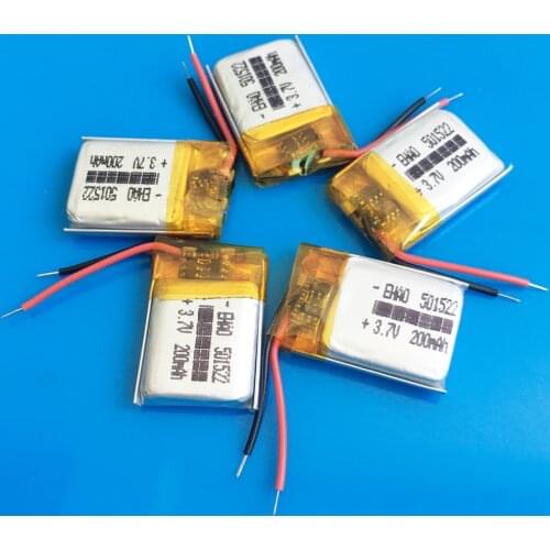 5 pcs EHAO 501522 3.7V 200mAh lipo rechargeable battery lithium polymer for MP3 bluetooth watch pen MID headset headphon
