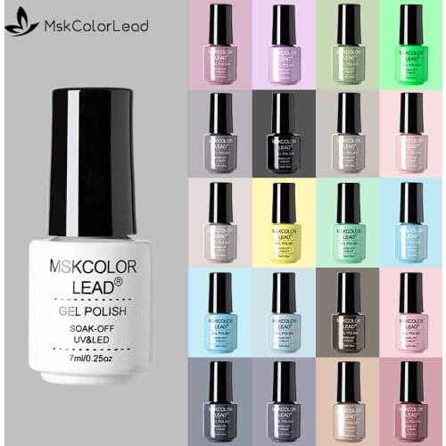 MSK Color Lead 7ml Gel Set Semi Permanent Gel Polish UV LED Nail Gel Colorful Bottle Varnish Soak Off Nail Art Gel Nail Polish