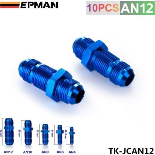 AN12 AN-12 MALE THREAD STRAIGHT BULKHEAD FLARE BLUE ALUMINUM ANODIZED FITTING TK-JCAN12