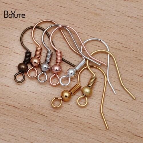 BoYuTe (1000 Pieces/Lot) Metal Brass Ear Hook Earring Hooks Diy Handmade Jewelry Accessories Parts Wholesale