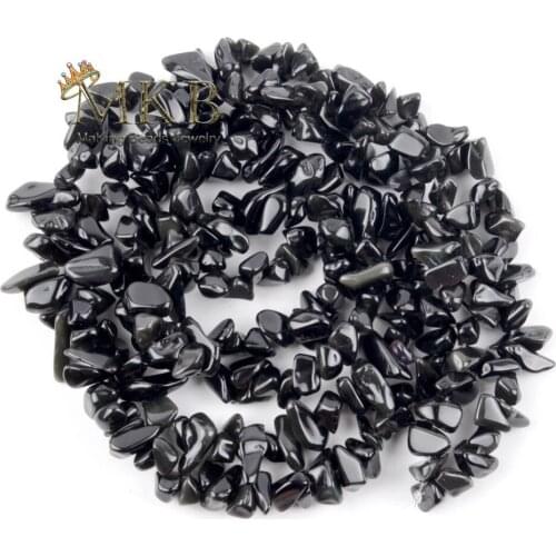 Irregular Natural Stone Chip Beads 5mm-8mm Black Agates Gravel Beads For Jewelry Making Bracelet 33inch Wholesale Perles Bijoux