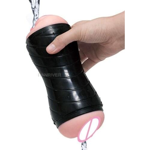 Threaded airplane cup male masturbation device double hole airplane cup mouth cross cup adult sex goods toy