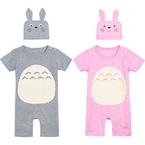 Baby Anime Cosplay Costume Boys Girls Cute Totoro Clothes with Hat Newborn Halloween Party Costumes Cartoon Outfits