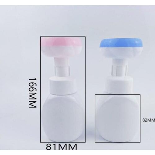 250ml Liquid Soap Dispenser Foaming Pump Flower Shape Foam Empty Bottle Plastic Clear Bottle Shower Gel Bathroom Products