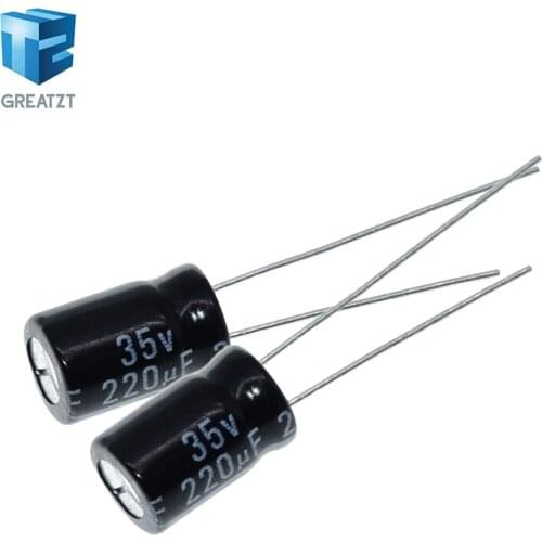 GREATZT 20PCS Higt quality 35V 220UF 8*12mm 220UF 35V 8*12 Electrolytic capacitor