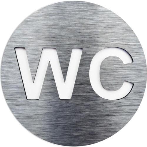 Customized Composite Aluminum Board WC Door Symbol - Bathroom signage - Unisex round restroom sign
