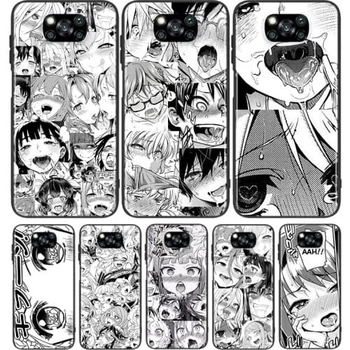 Anime Girl Cartoon Japan Cute For Xiaomi Poco X3 NFC M3 M2 X2 F3 F2 Pro C3 F1 Mi Play Mix 3 A2 A1 6X 5X Black Soft Phone Case