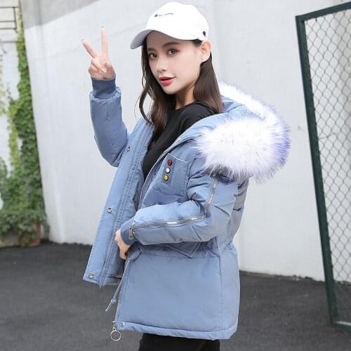Fashionable Warm Cotton Liner Hooded Down Parkas Winter Jacket Women Adjustable Waist Fur Collar Jackets Parka 2020 New Coat