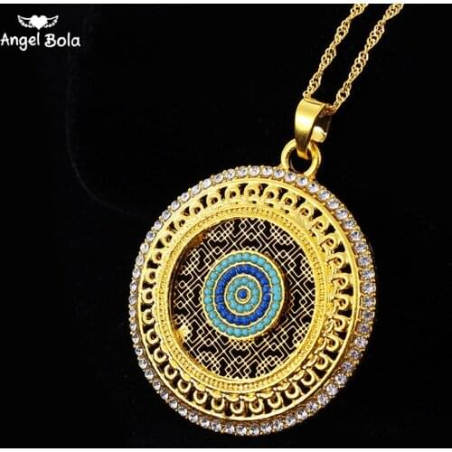 Fashion Colar Crystal Plated Evil Eye Necklace, Turkish Necklace,blue Evil Eye,Muslim Islam Chain Necklace
