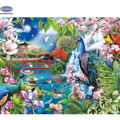 5D Diamond Mosaic Kits Diy diamond painting Cross Stitch Full Diamond Embroidery 5D Needlework landscape peacock 3d picture art