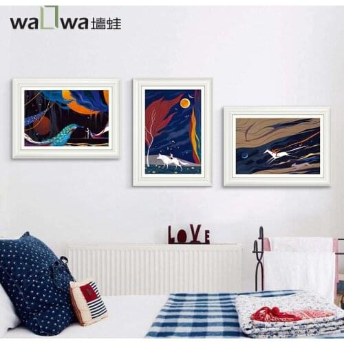 The wall frog dream wizard modern minimalist bedroom bedside painting combination of decorative painting murals living room smal