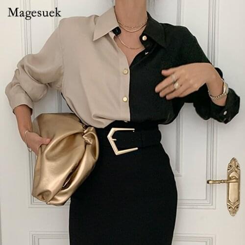 New 2021 Fashion Puff Sleeve Women Blouse Office Lady Button Turn Down Collar Shirts for Women Plus Size Ladies Clothing 12866