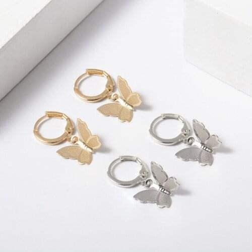 New fashion butterfly earrings female frosted butterfly earrings 2020 simple animal earrings female jewelry accessories