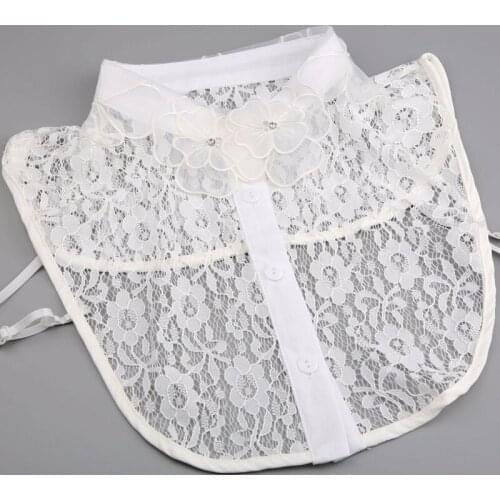 Autumn winter wild Sweater lady shirt women accessories Blouse fake collar decorate yarn flower nail drill collar