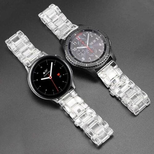 Transparent resinr Strap For Samsung Active 2 44mm 40mm/Galaxy Watch 46mm 42mm/Gear Sport/S3 Band Bracelet Watchbands 20/22mm