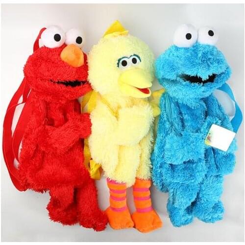 IVYYE Sesame street Elmo Cookie Series Backpack Plush Bags Cartoon Stuffed Fluffy School Backpacks Unisex New