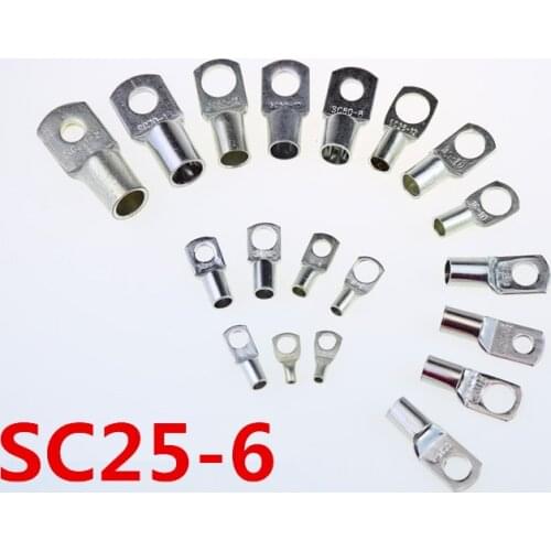 SC 25-6 Bolt Hole Tinned Copper Cable lugs Battery Terminals 25mm wire