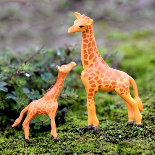 2019 2pcs modern mini Giraffe mother child home decoration home accessories fairy garden miniatures garden animals figurine