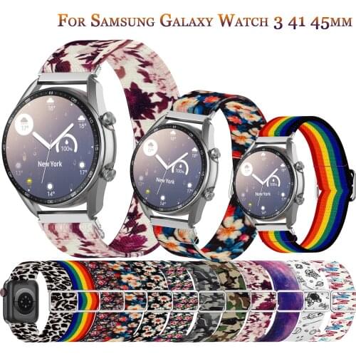Sport Braided Band for Samsung Galaxy Watch 3 41mm 45mm Nylon Watchabnd Bracelet for Huewei Watch GT 2e Rope Strap Leather Clasp