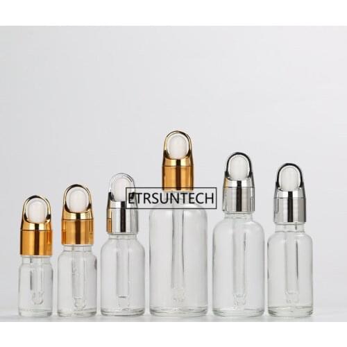 5ml 10ml 15ml Clear frosted Glass Bottle with Aluminum Cap Essential Oil Dropper Bottle Container F1808