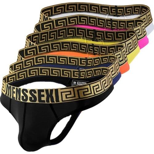 6Pack Sexy Mens T-Back Thongs Underwear Penis Jock Strap Man Thongs G-Strings Gay Men Underwear Shorts Men Jockstraps