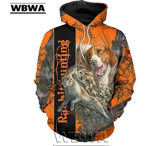 WBWAHunting rabbit 3D Printed Mens Hoodies Harajuku Streetwear autumn Hooded Sweatshirt Unisex Casual Jacket Tracksuits TD002268