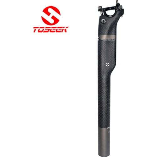 TOSEEK Matte/Glossy Black 3K Carbon Fiber Bicycle Seatpost MTB/Road Bike Seat Post 27.2/30.8/31.6*350/400mm Bicycle Accessories