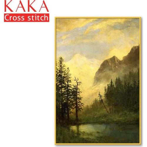 Cross stitch kits,Embroidery needlework sets with printed pattern,11CT-canvas for Home Decor Painting,Landscape Full NCKS122