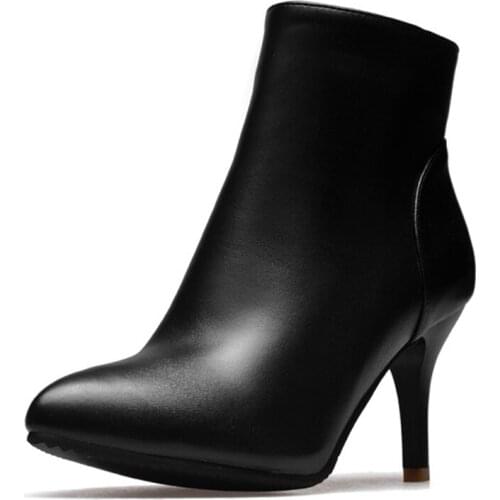 Hot Sale Woman Super Big Size 32-48 New Round Toe Med Knee Boots Women Casual Increased High Heel 8 CM Fashion Warm Shoes A67