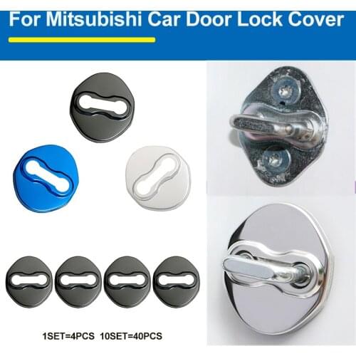 1set 10set Car Accessory For Lancer 10 9 EX Eclipse Galant outlander Car Door Lock Case Cover Stainless Steel Auto Decoration