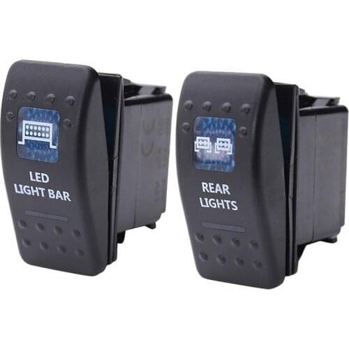 2 Pcs Car Boat ARB Carling Dual LED Back Light Rocker Switch SPST ON-OFF 12/24V CE 10A, 1 Pcs 7 & 1 Pcs 1