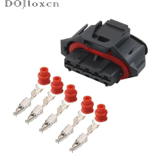1 Set 5 Pin Waterproof Automotive Female Black Connector MAF 1928403738 BSK Oxygen Sensor 3.5mm Plug For Bosch
