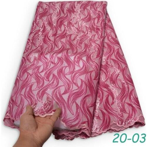 African Lace Fabric 2020 High Quality Net Lace Fabrics sequins Africain Guipure Embroidery French Tulle Lace Fabric 04