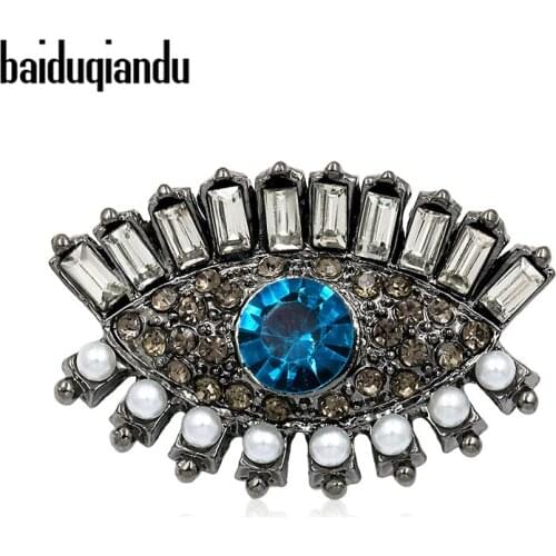 Baiduqiandu Rhinestone Blue Crystal Eye Brooches Pins Jewelry Accessories